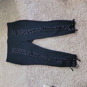 2X Black Torrid Premium Ponte Lace Up Pant Leggings